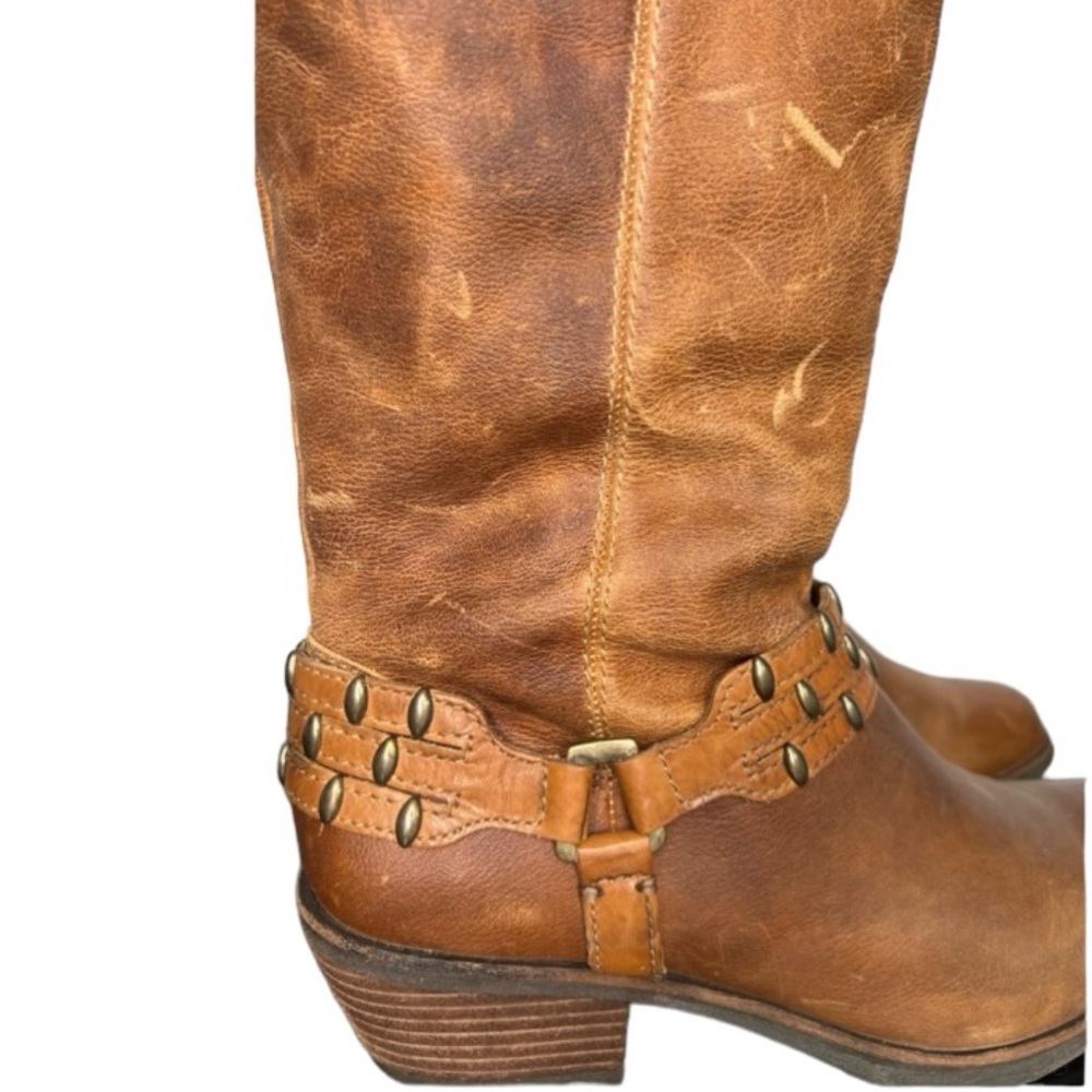 Antonio Melani Boots Distressed Cowboy Equestrian Leather Western Brown 9.5 - Picture 10 of 15